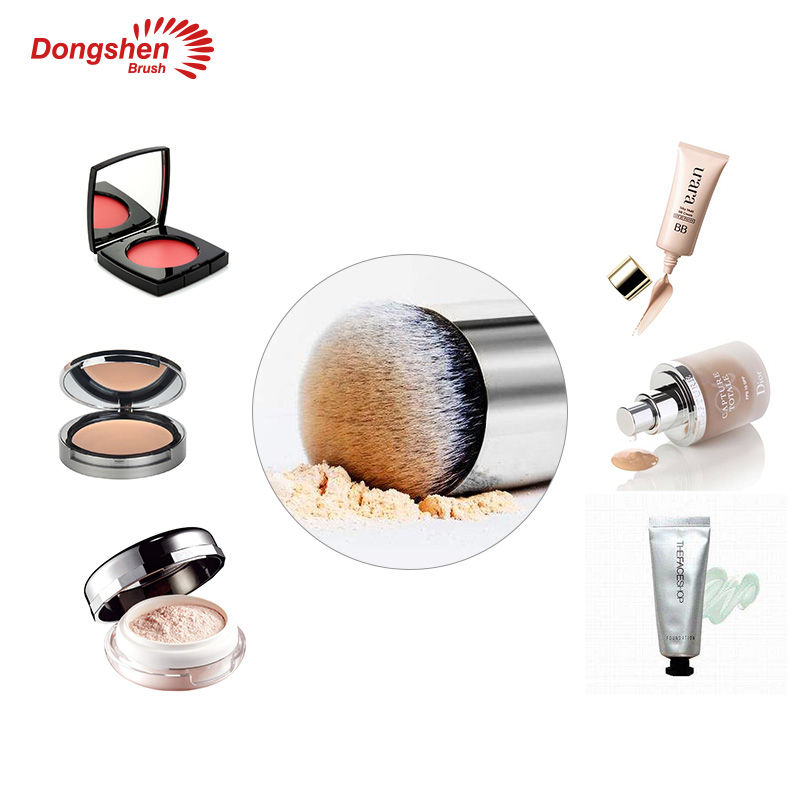 Dongshen spazzola per fondotinta per capelli sintetici manicu in legnu biancu di alta qualità (2)