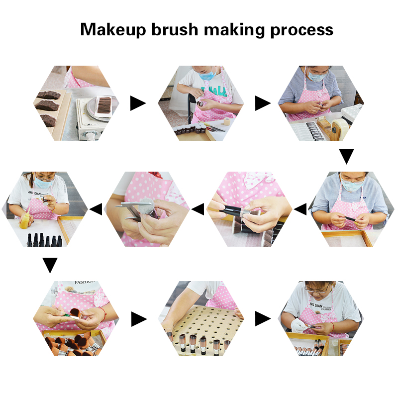 Makeup brush making process